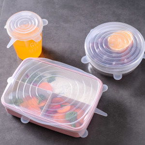 保鮮神器 可可尚佳 食品級(jí) 加厚萬能硅膠密封蓋 6個(gè) 大小可拉伸